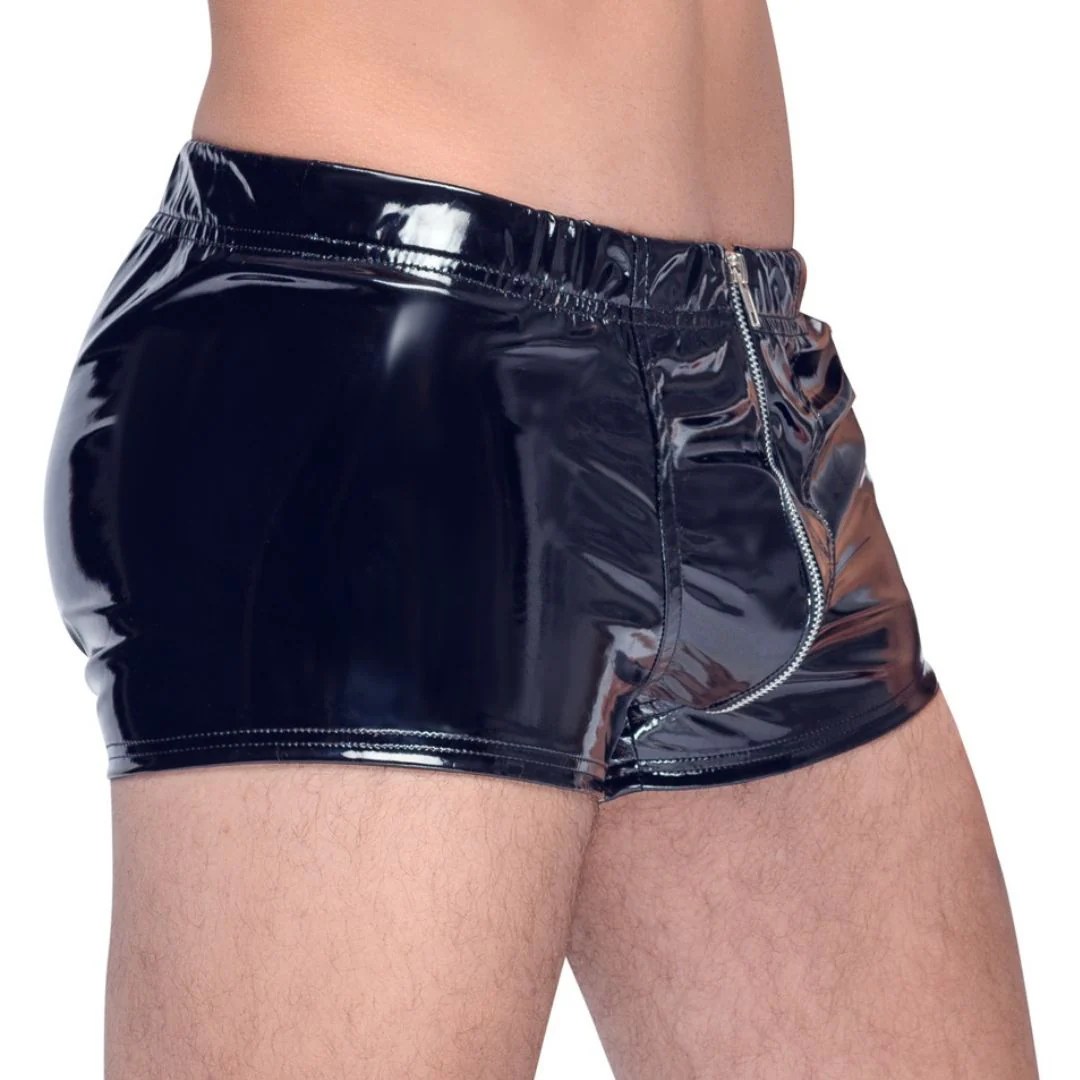 Boxer Briefs aus Lack mit Front-Reißverschluss