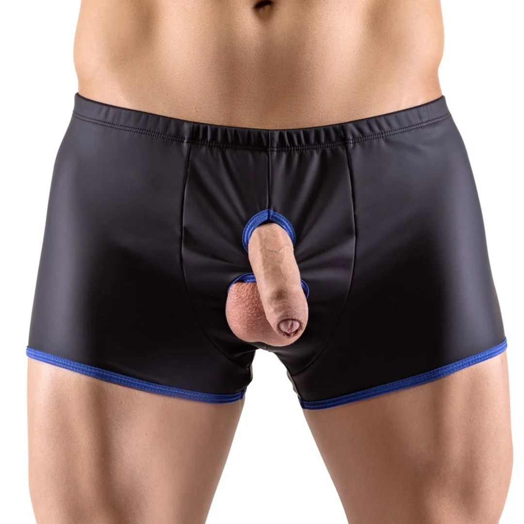 Pants im Mattlook mit Öffnungen für Penis und Hoden, po-frei
