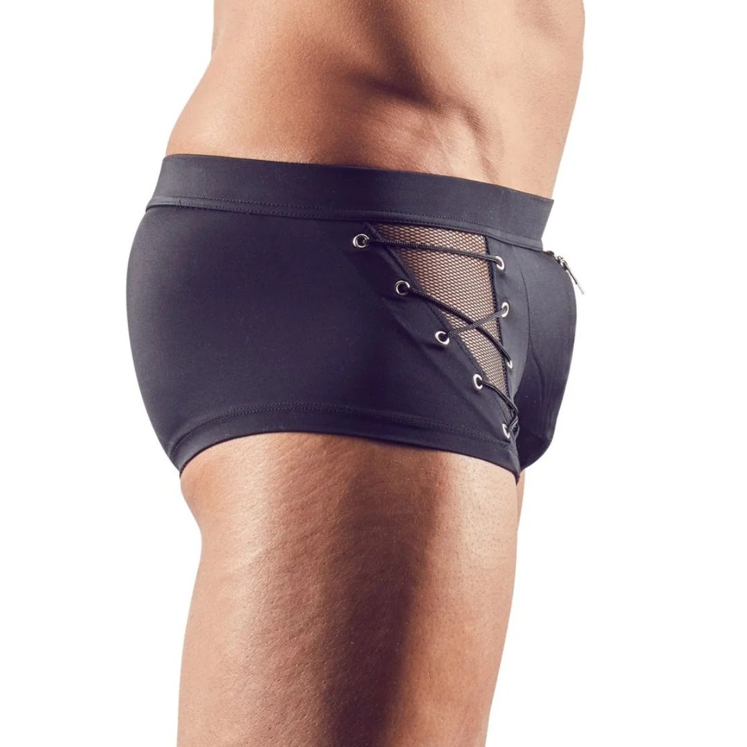 Pants mit Fishnet Einsätzen und Front-Reißverschluss