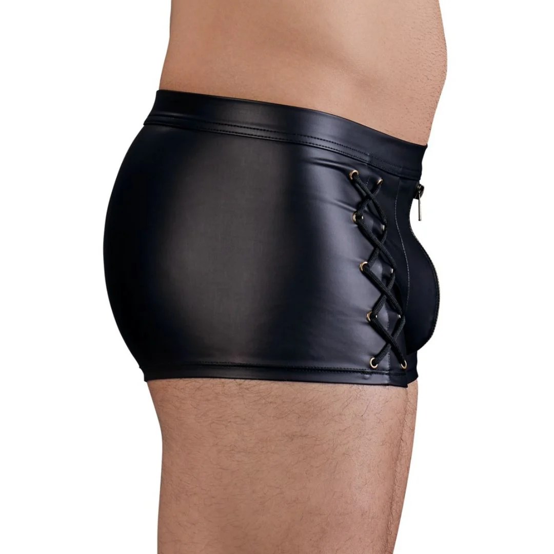 Pants im Mattlook mit seitlichen Schnürungen und Front-Zip