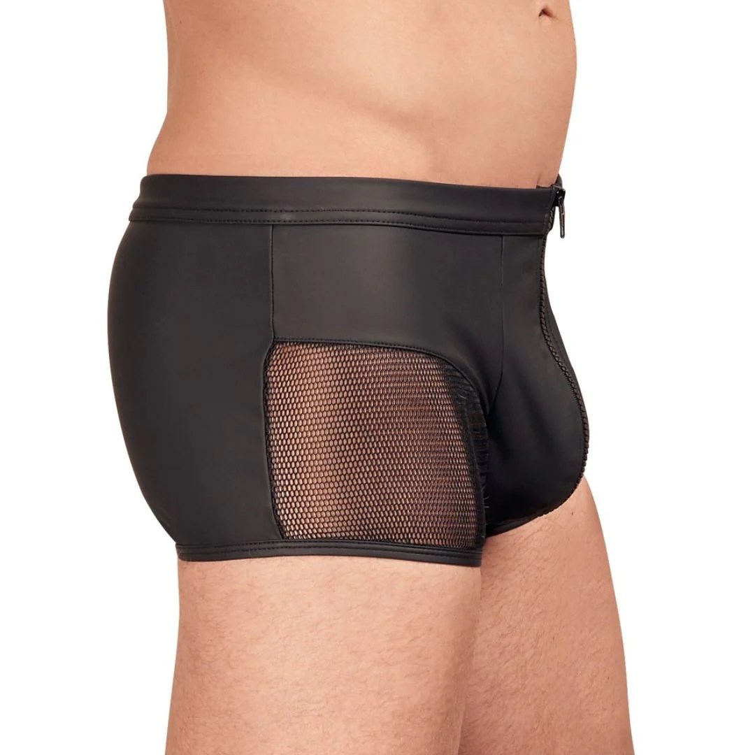 Pants im Mattlook mit Netz-Einsätzen und Reißverschluss