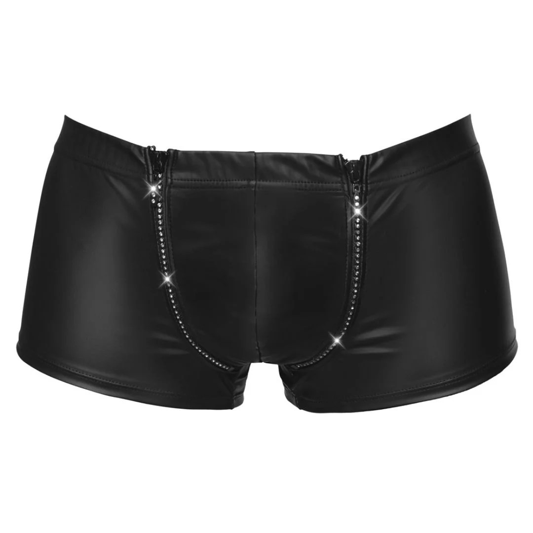 Pants im Mattlook mit strassbesetztem Front-Zip