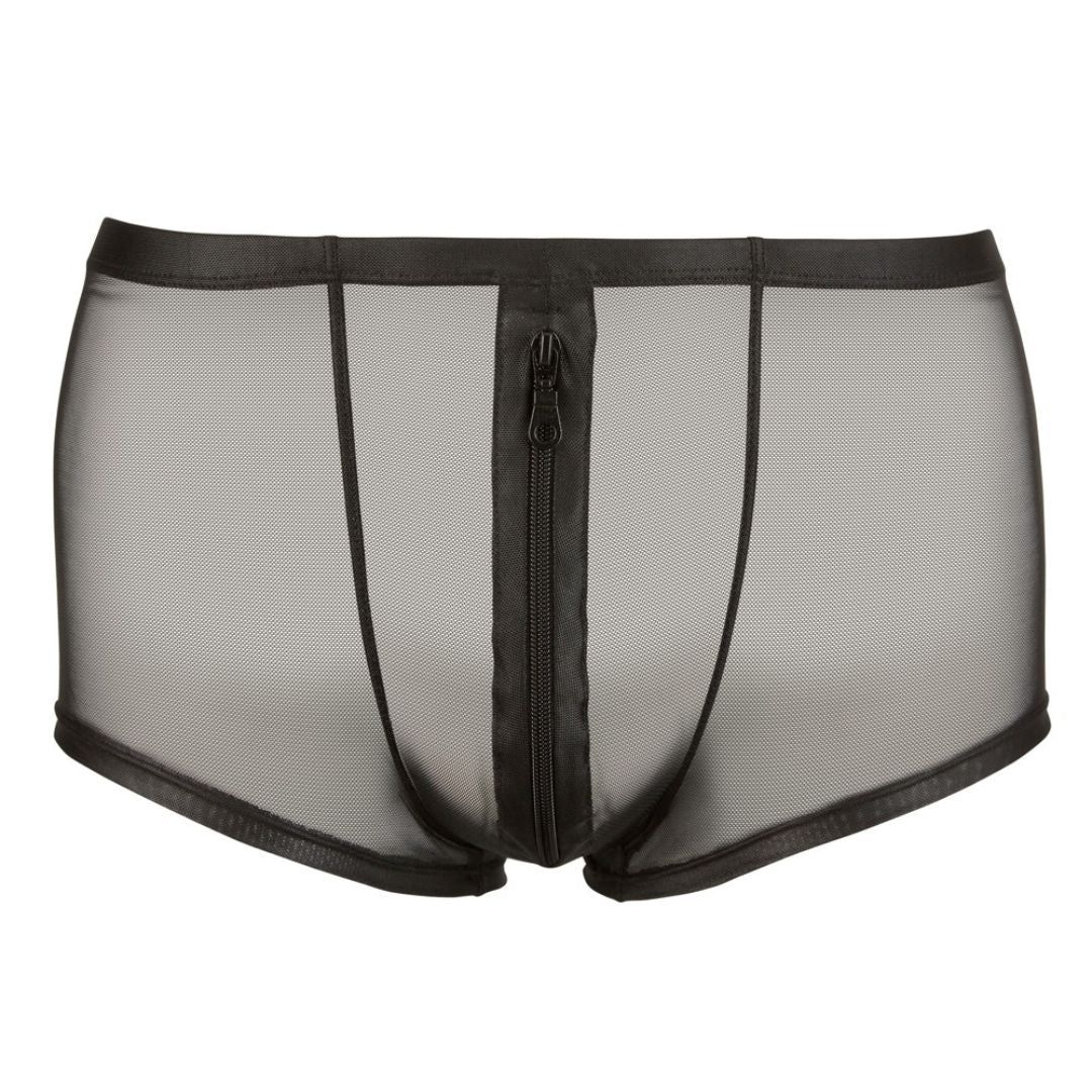 Semi-transparente Pants mit Front-Reißverschluss