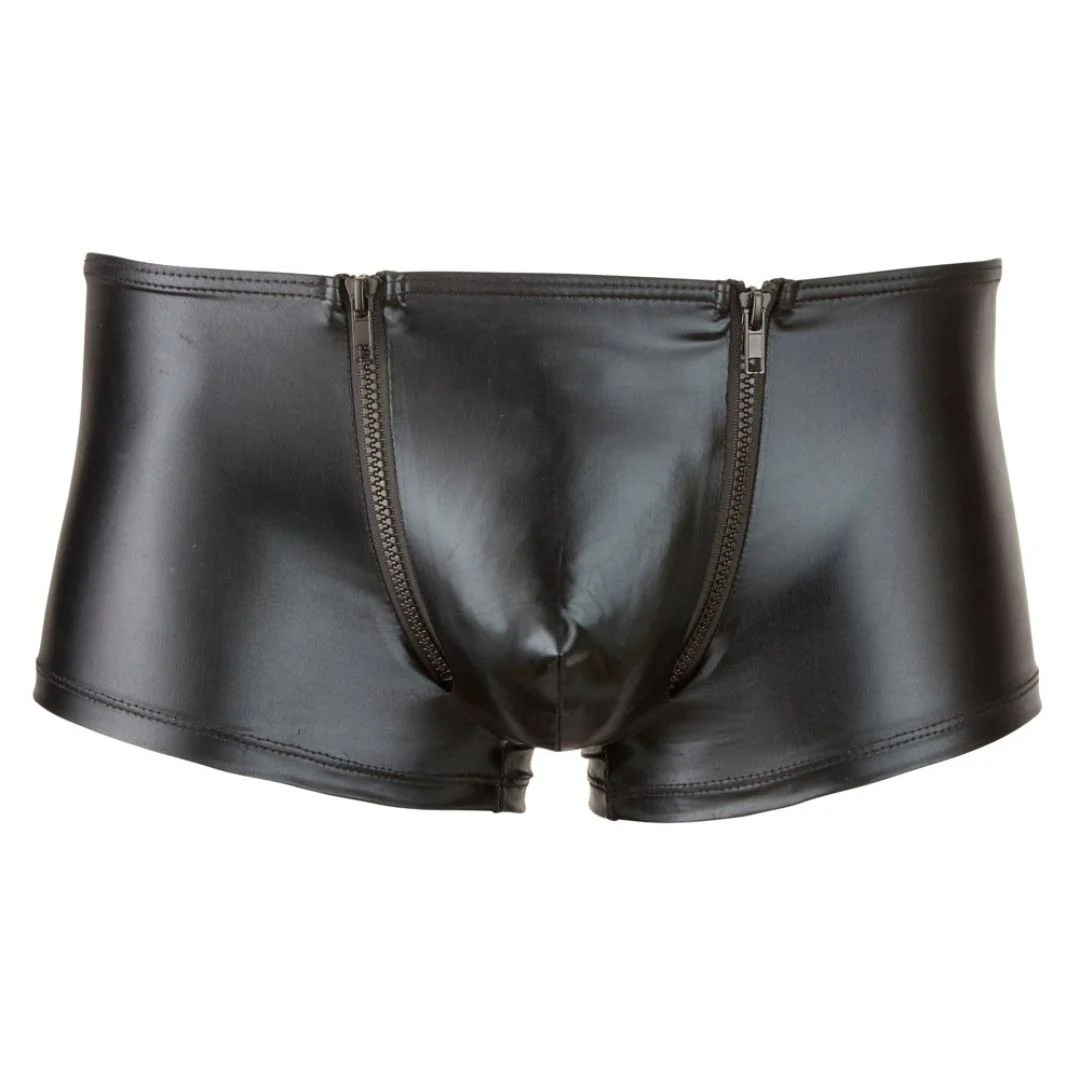 Pants im Wetlook mit 2 Front-Reißverschlüssen