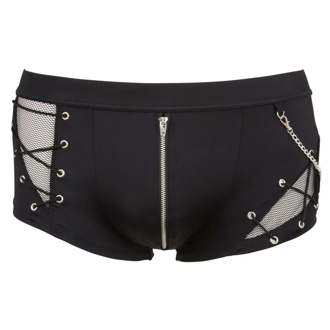 Pants mit Fishnet Einsätzen und Front-Reißverschluss