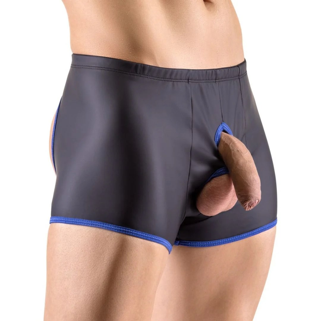 Pants im Mattlook mit Öffnungen für Penis und Hoden, po-frei