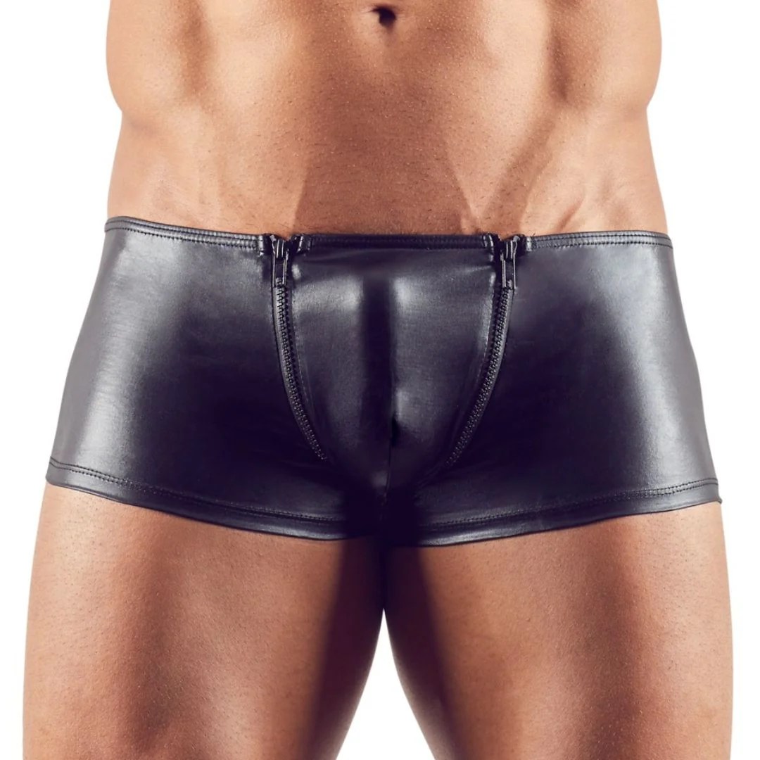 Pants im Wetlook mit 2 Front-Reißverschlüssen