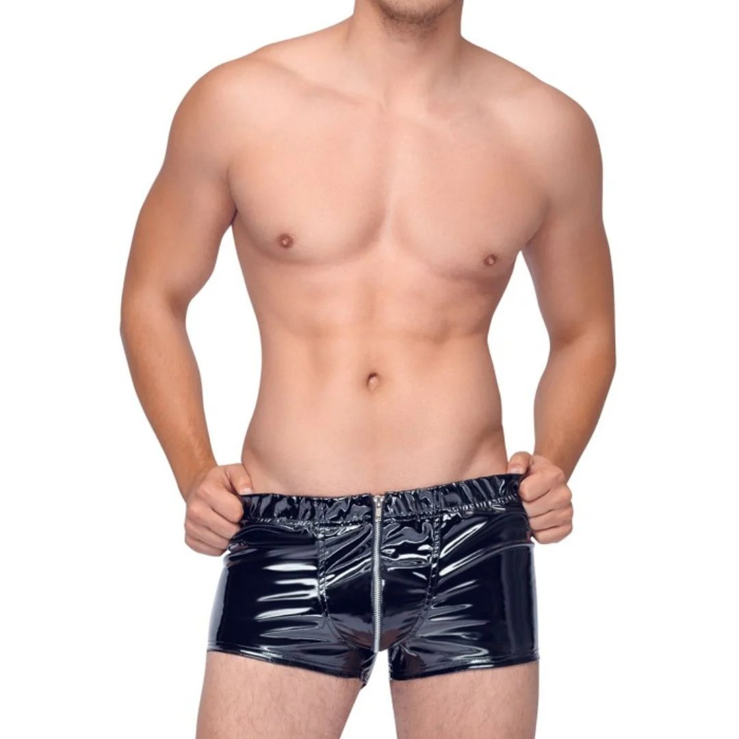 Boxer Briefs aus Lack mit Front-Reißverschluss