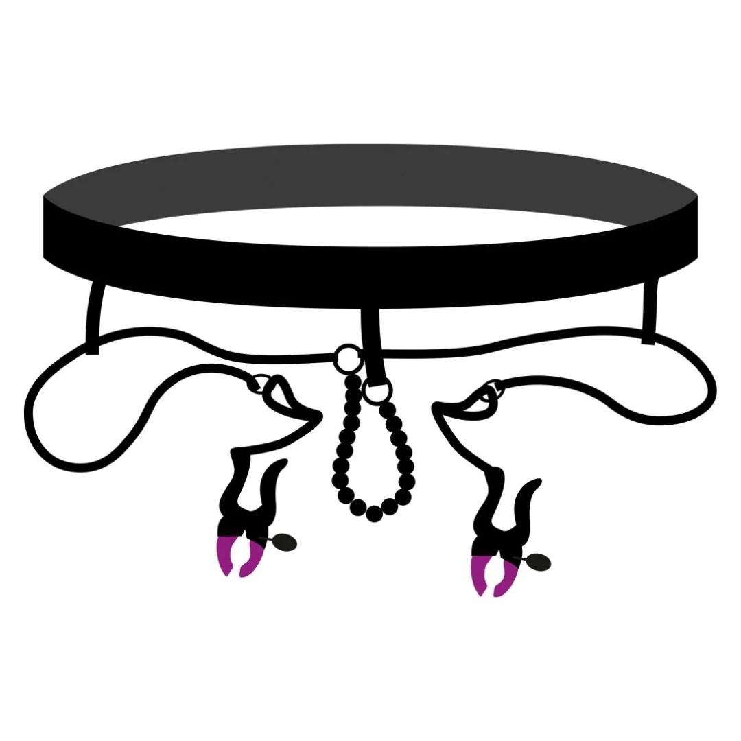 Perlen-String „Pearl String with Silicone Clamps“