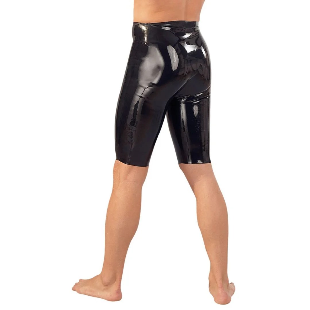 Radlerhose aus Latex mit Hülle für Penis und Hoden