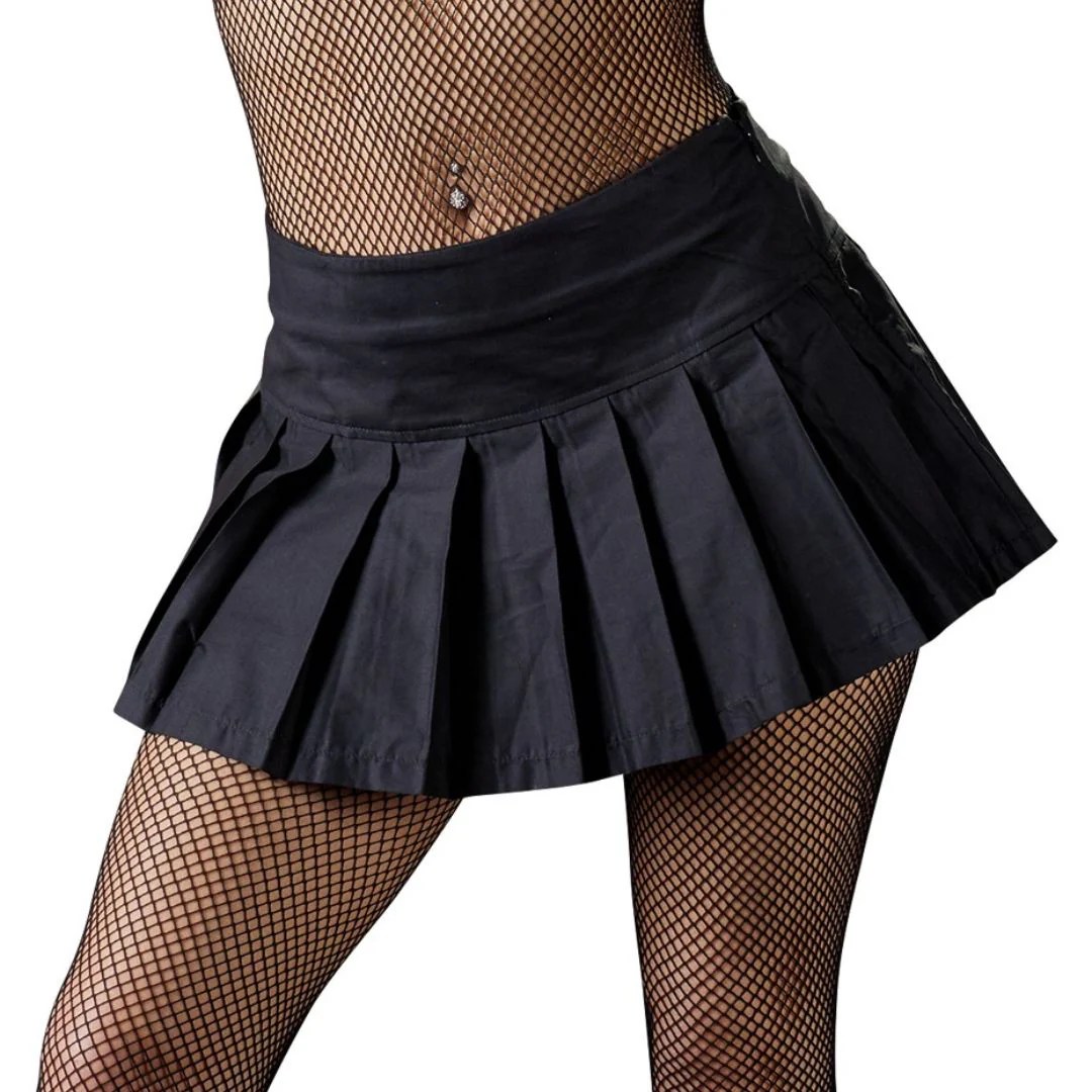 Falten-Minirock mit seitlichem Reißverschluss