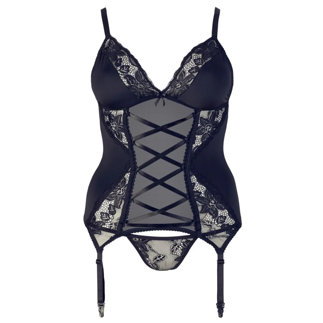 Strapshemd mit Spitzeneinsätzen plus Slip