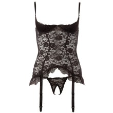 Florales Strapshemd mit offenen Cups plus String Ouvert Florales Strapshemd mit offenen Cups plus String Ouvert