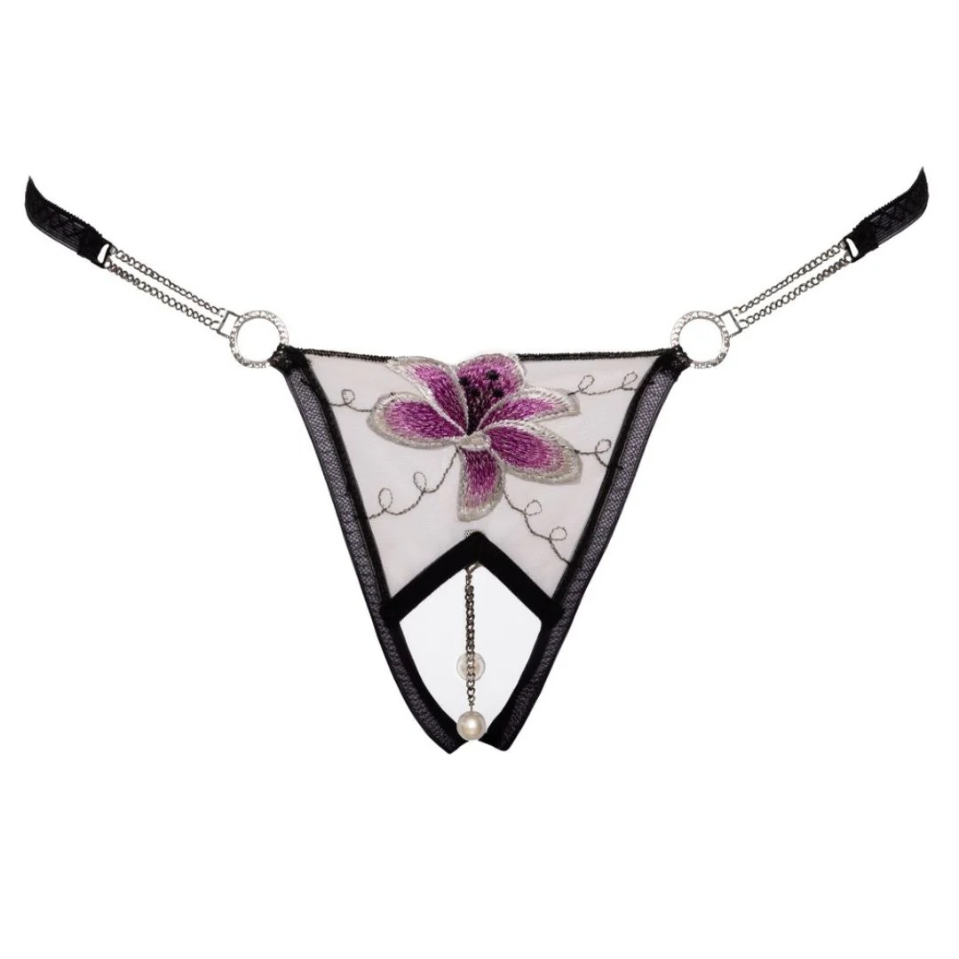 Riostring ouvert mit Blüte und Strass