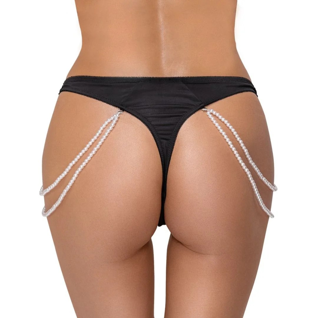 Riostring mit Stickereispitzen und Doppel-Perlenkette