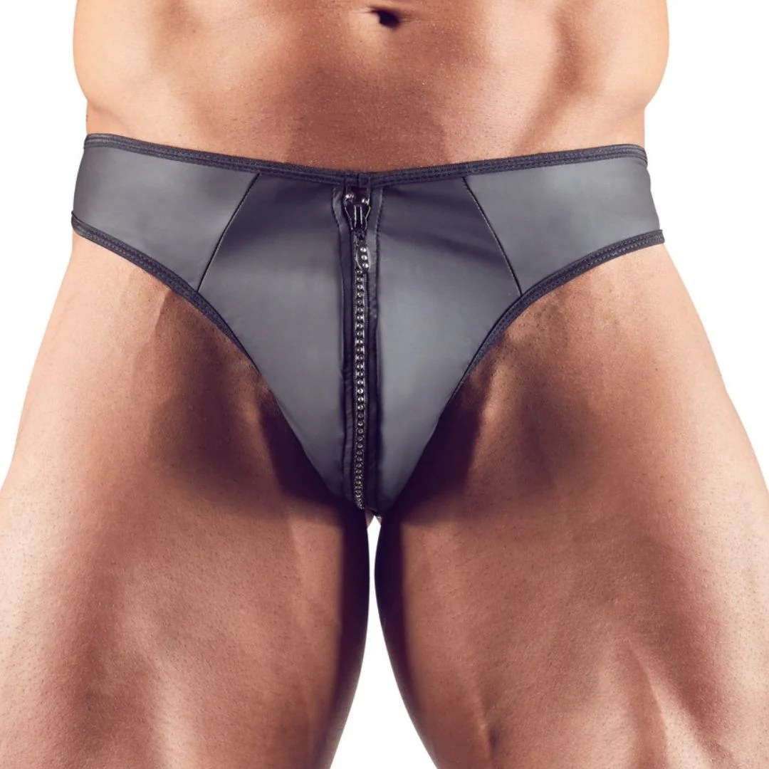 String in Neopren-Optik mit strassverziertem Reißverschluss