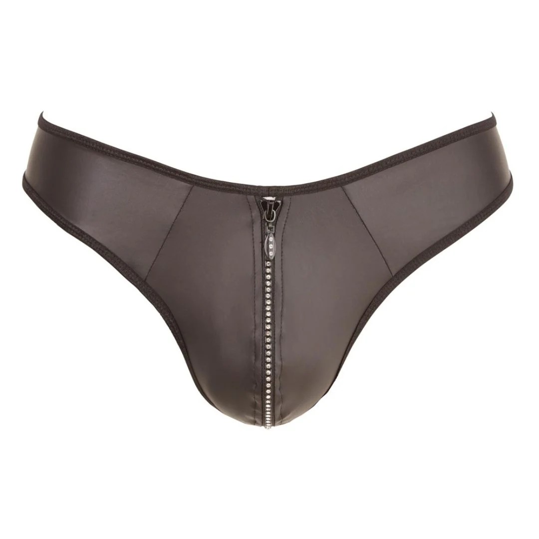 String in Neopren-Optik mit strassverziertem Reißverschluss