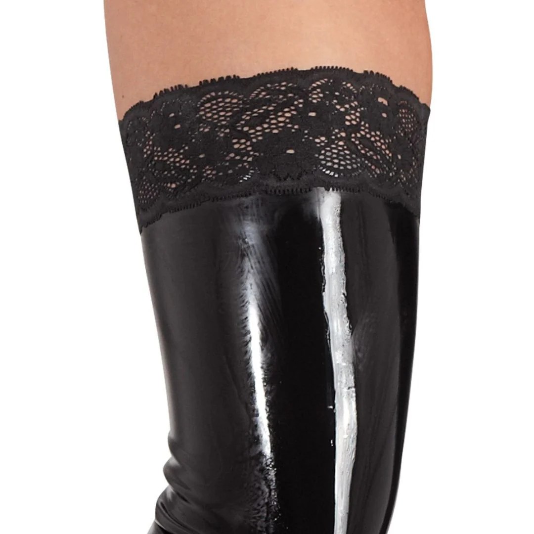 Strümpfe aus Latex mit Spitze