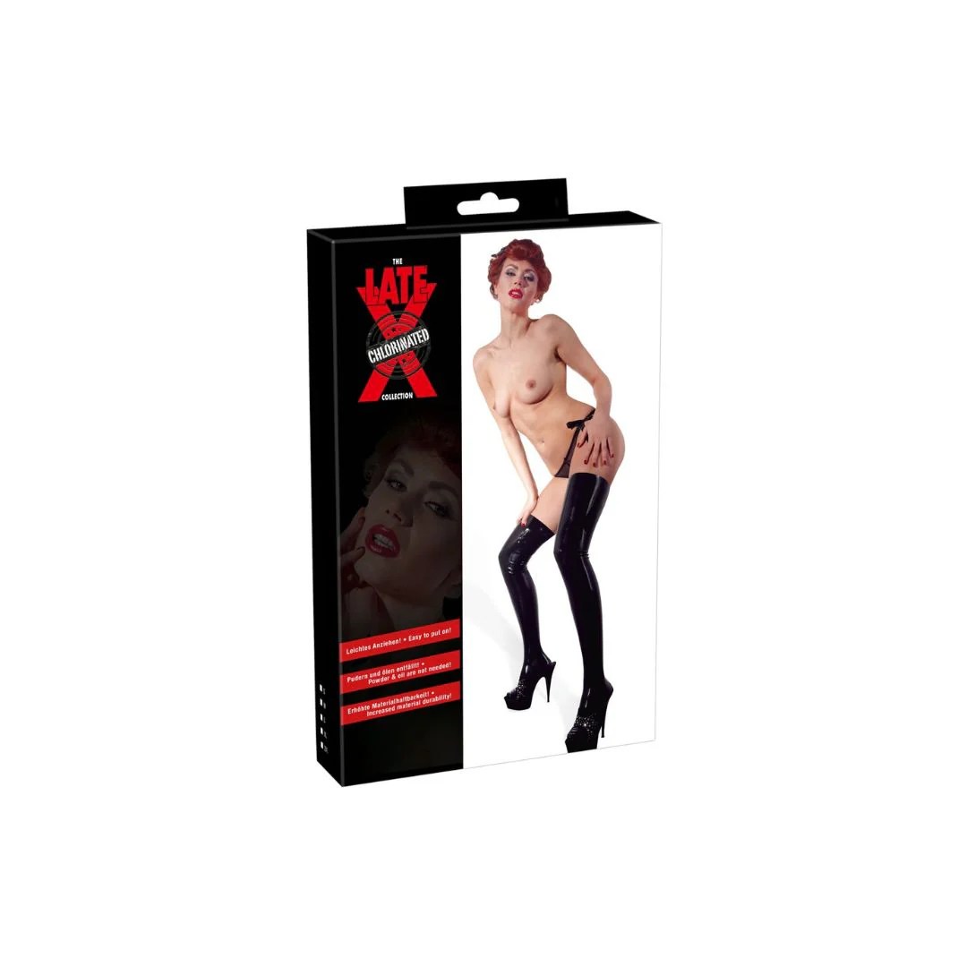 Lange Strümpfe aus chloriertem Latex