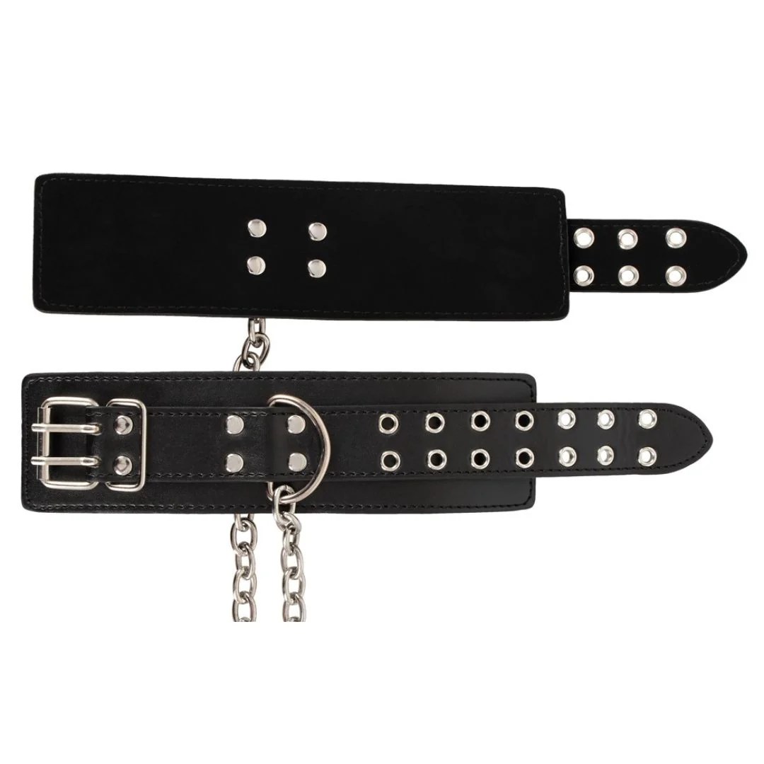 Handfessel-Set mit Analplug, Kette und 3 Schlösser