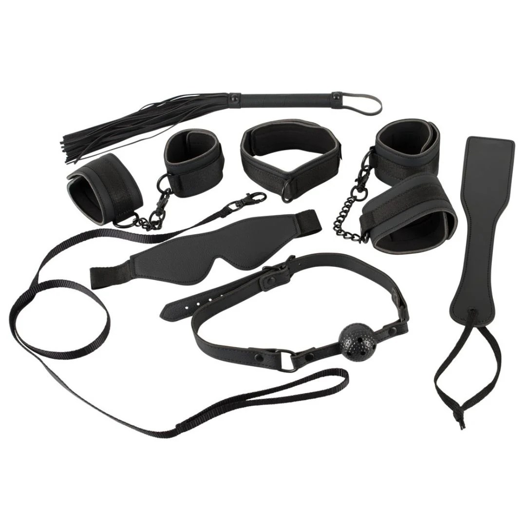 Fessel-Set aus Lederimitat, 7-teilig