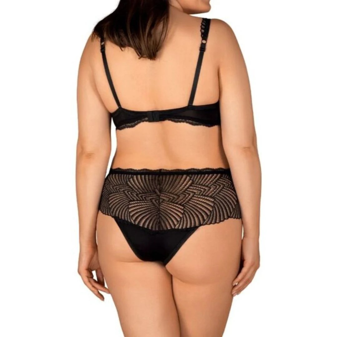 Bralette mit Spitze plus Slip mit hoher Taille