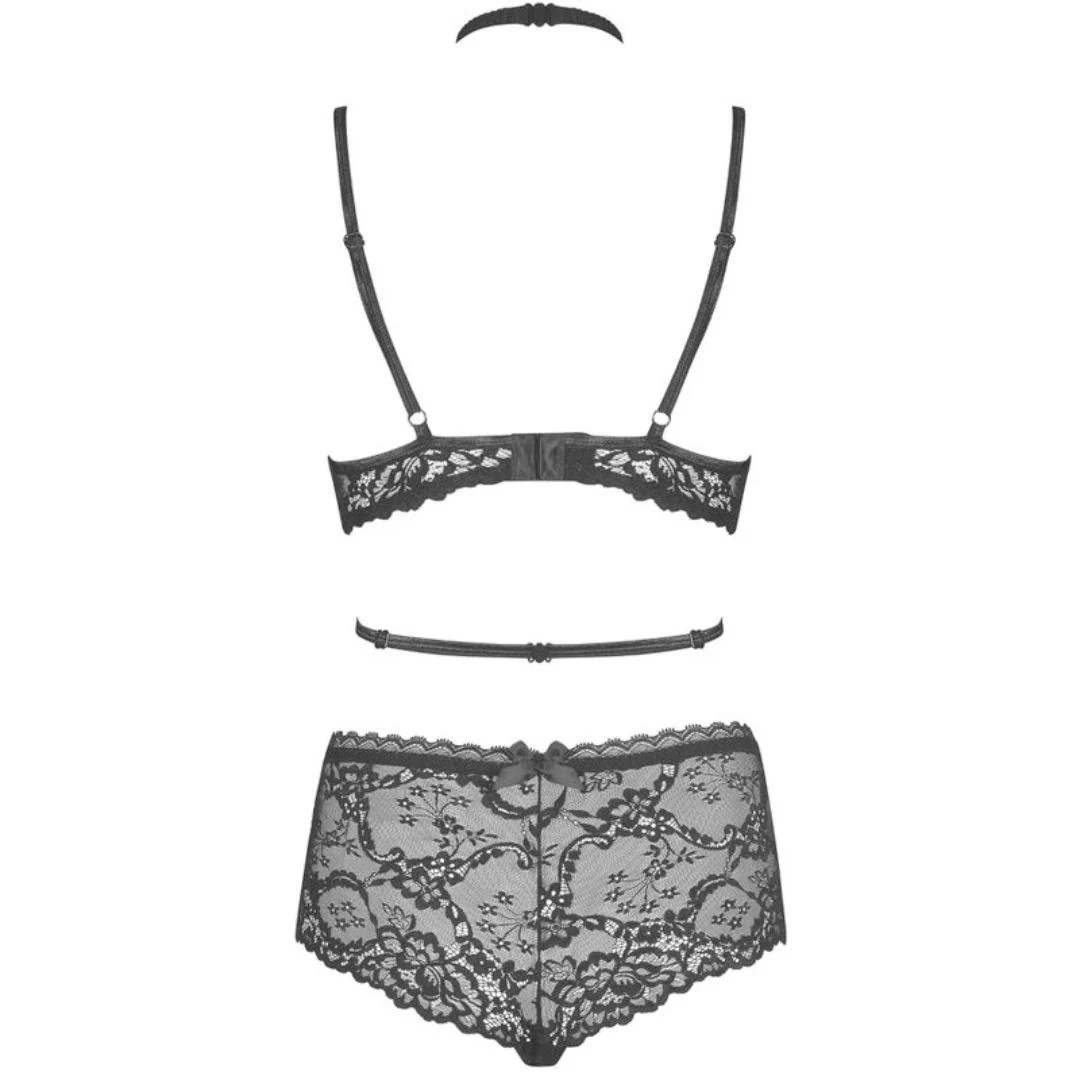 Set aus Bügel-BH, High Waist String und Harness