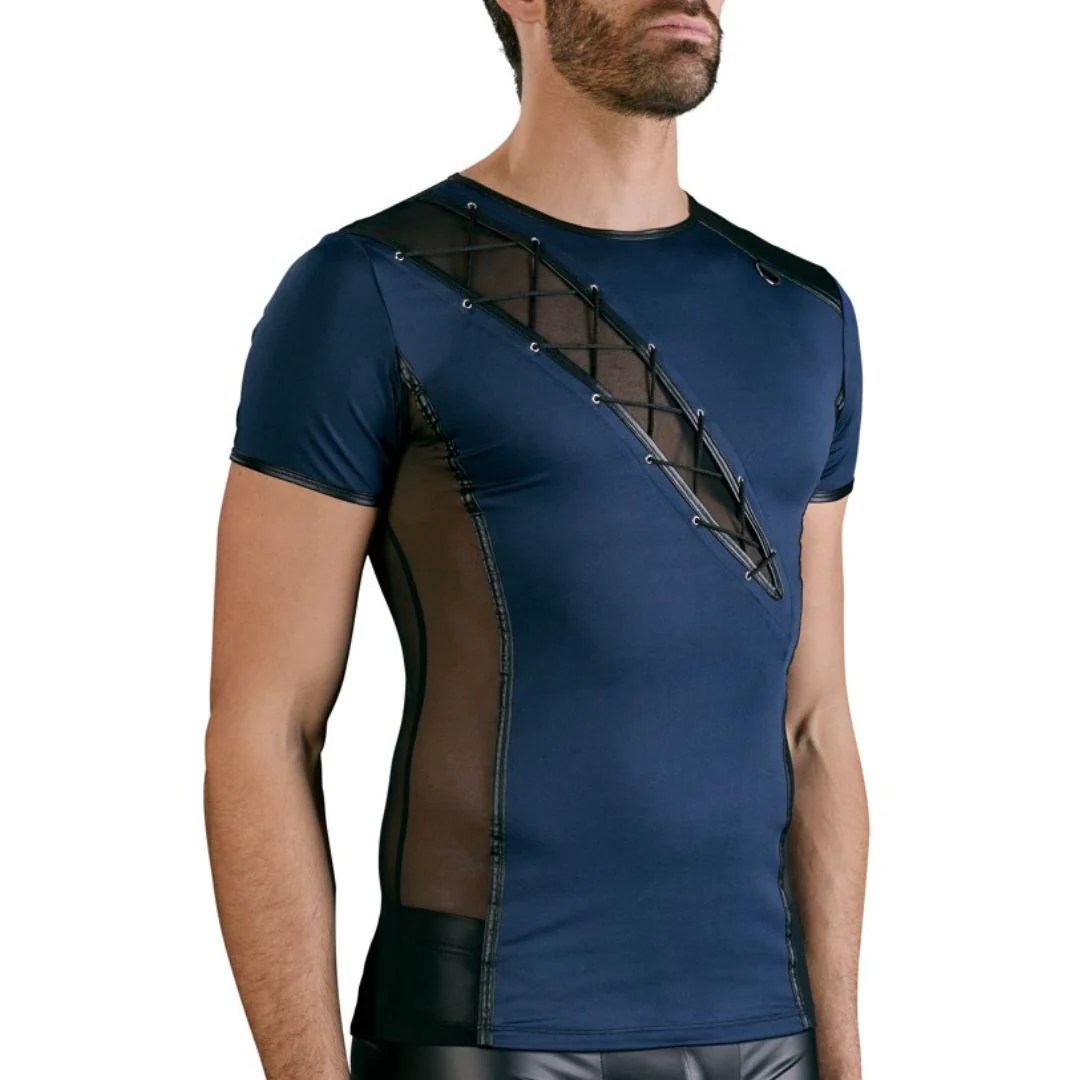 Kurzarm Shirt mit Powernet-Einsätzen und Schnürung