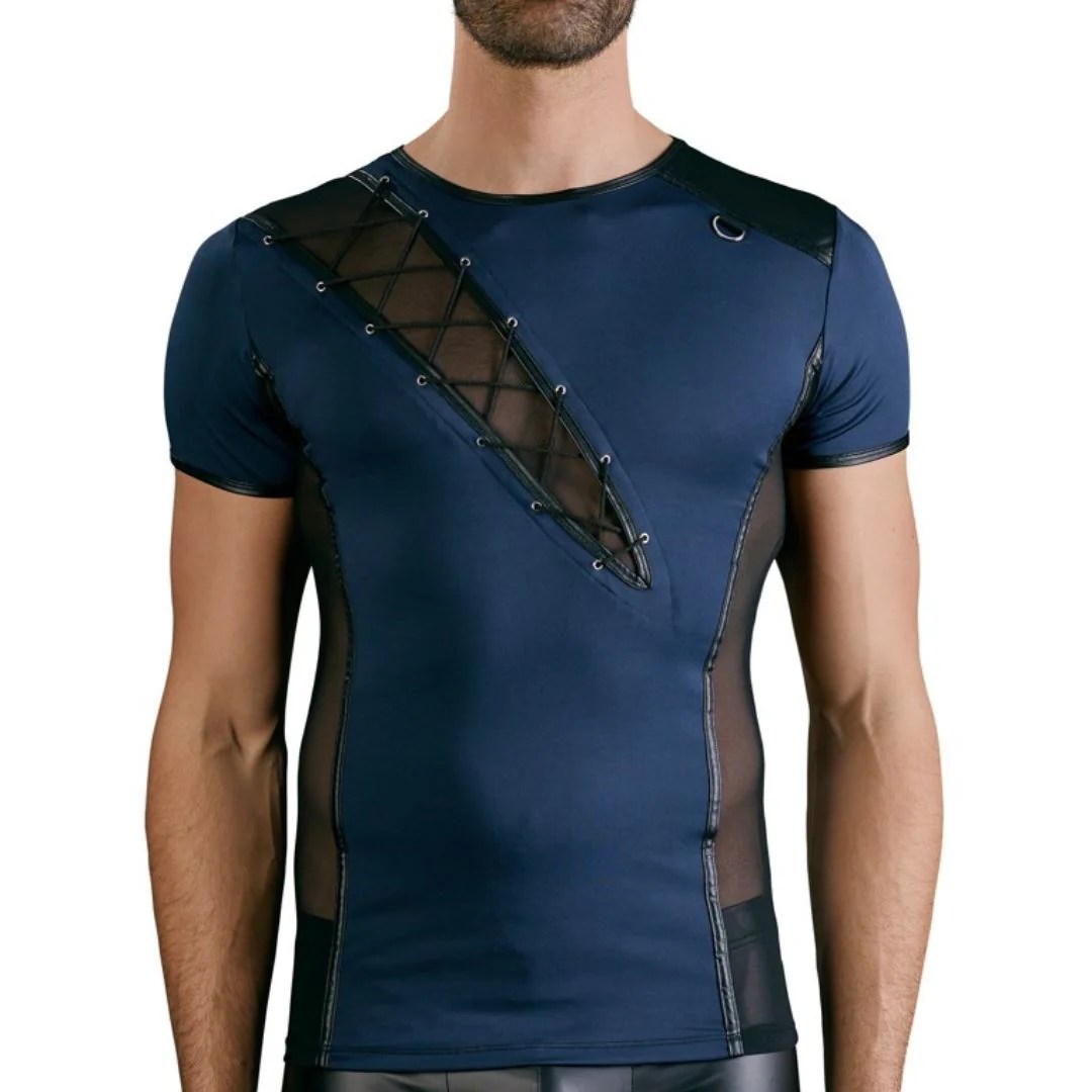 Kurzarm Shirt mit Powernet-Einsätzen und Schnürung