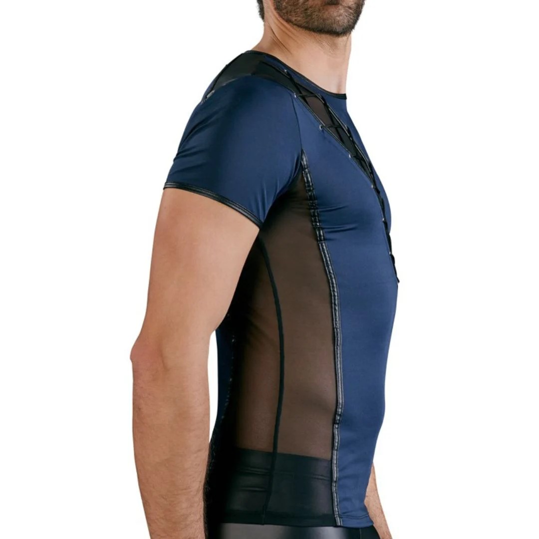Kurzarm Shirt mit Powernet-Einsätzen und Schnürung