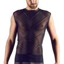 Transparentes Shirt mit Einsätzen aus Powernet Transparentes Shirt mit Einsätzen aus Powernet