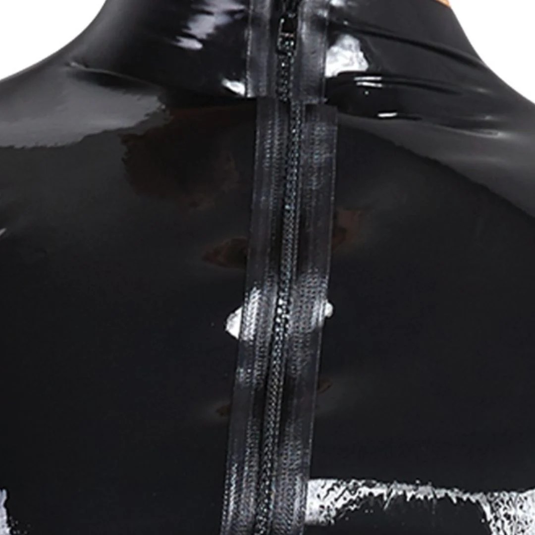 Shirt aus Latex mit Stehkragen und Front-Reißverschluss