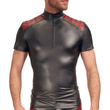 T-Shirt im zweifarbigen Mattlook mit Reißverschluss T-Shirt im zweifarbigen Mattlook mit Reißverschluss