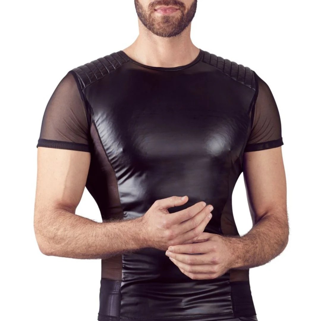 T-Shirt im Mattlook mit gesteppten Schultern