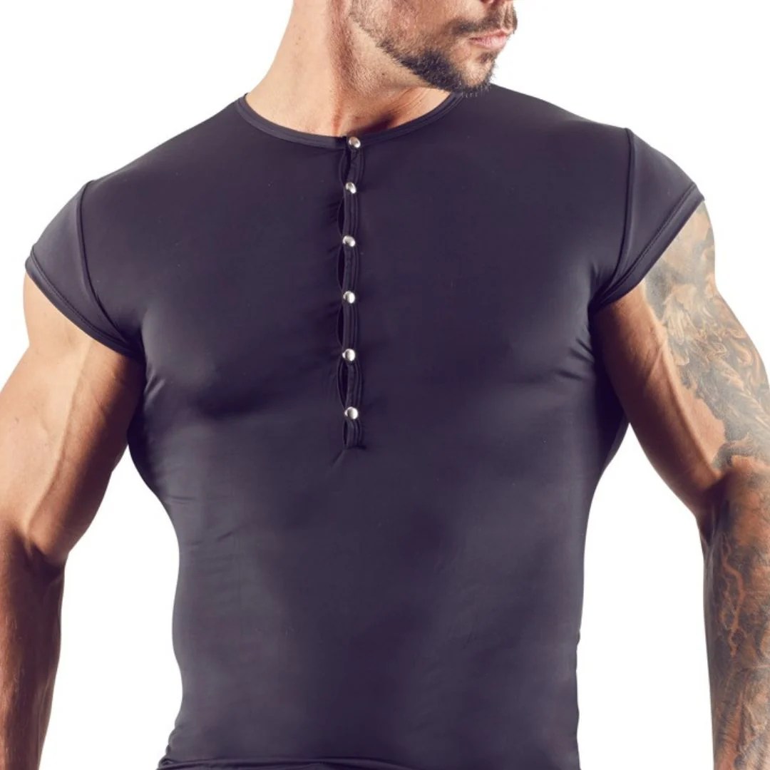 Dünnes Shirt aus Mikrofaser mit kurzen Ärmeln