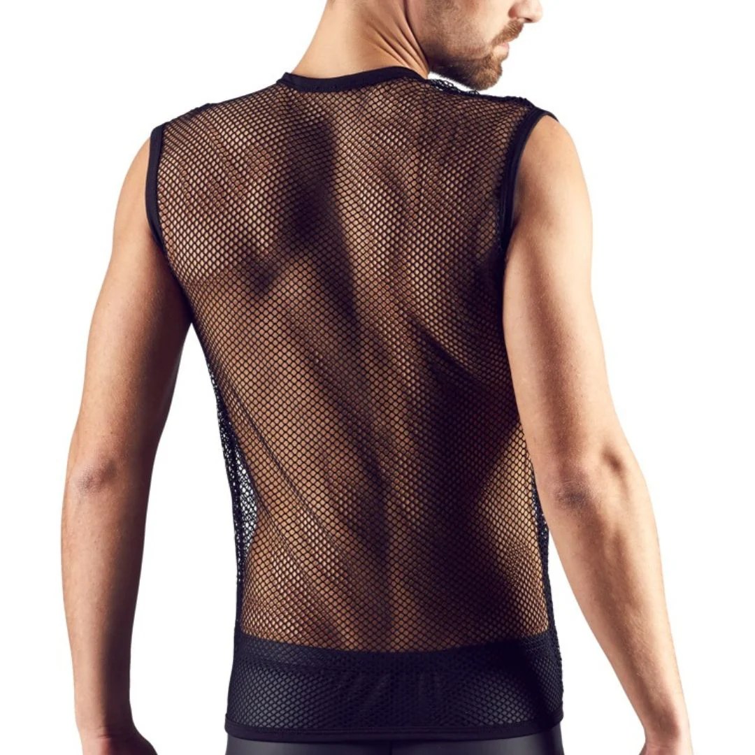 Ärmelloses Shirt aus grobem Netz, M/L - SALE
