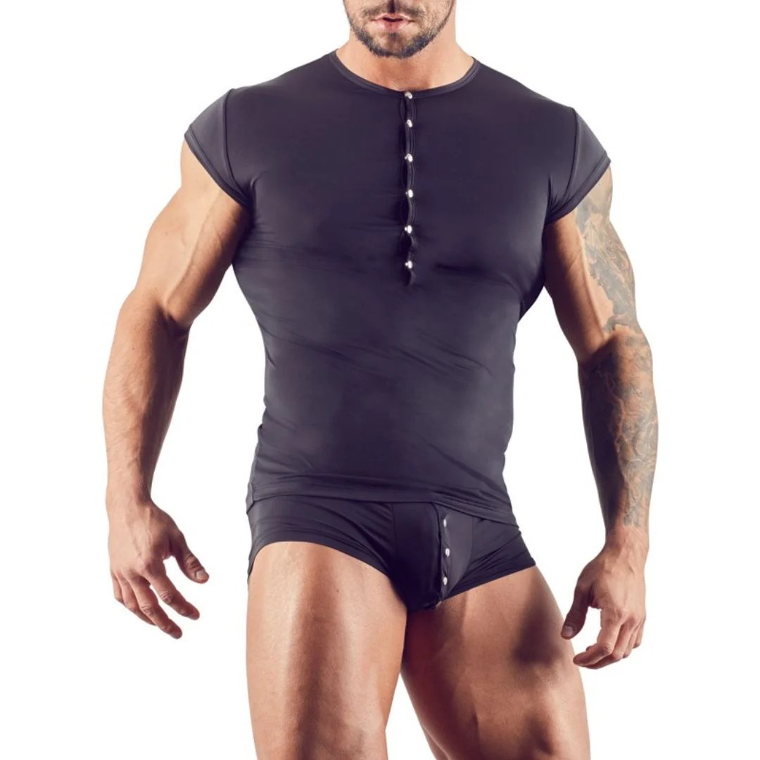 Dünnes Shirt aus Mikrofaser mit kurzen Ärmeln