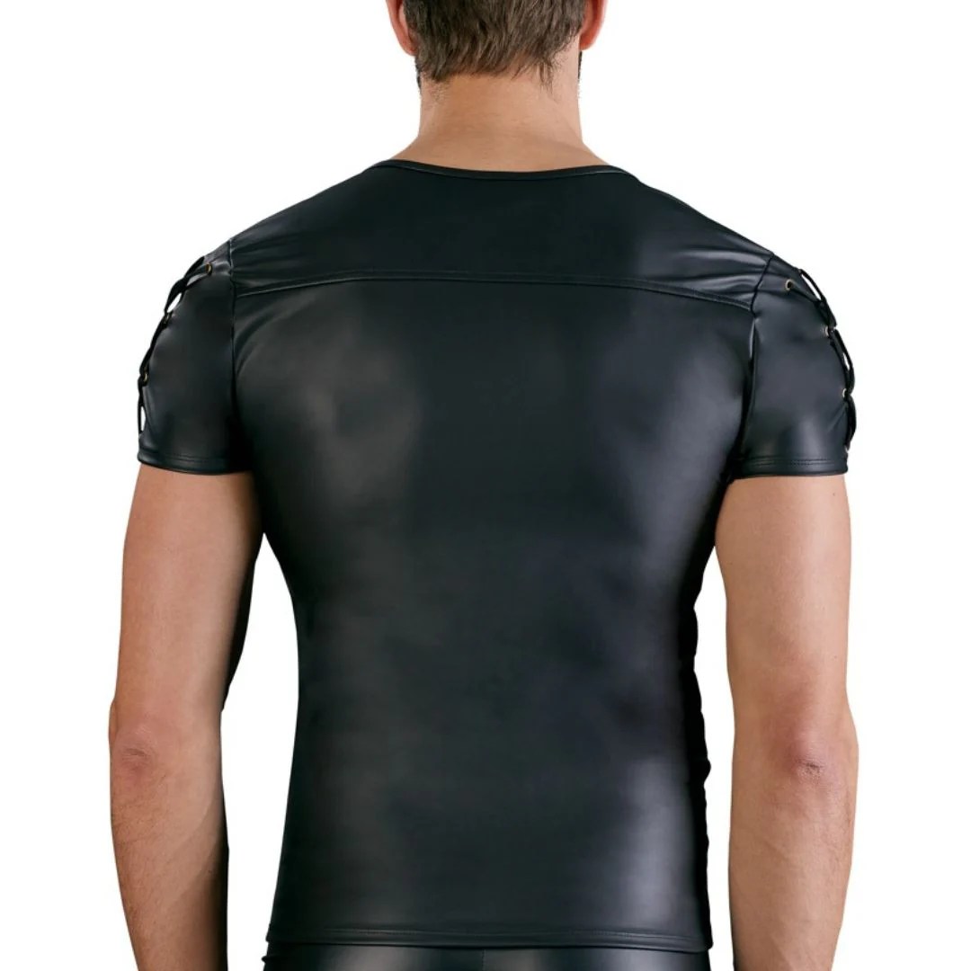 Shirt im Mattlook mit kurzem Reißverschluss