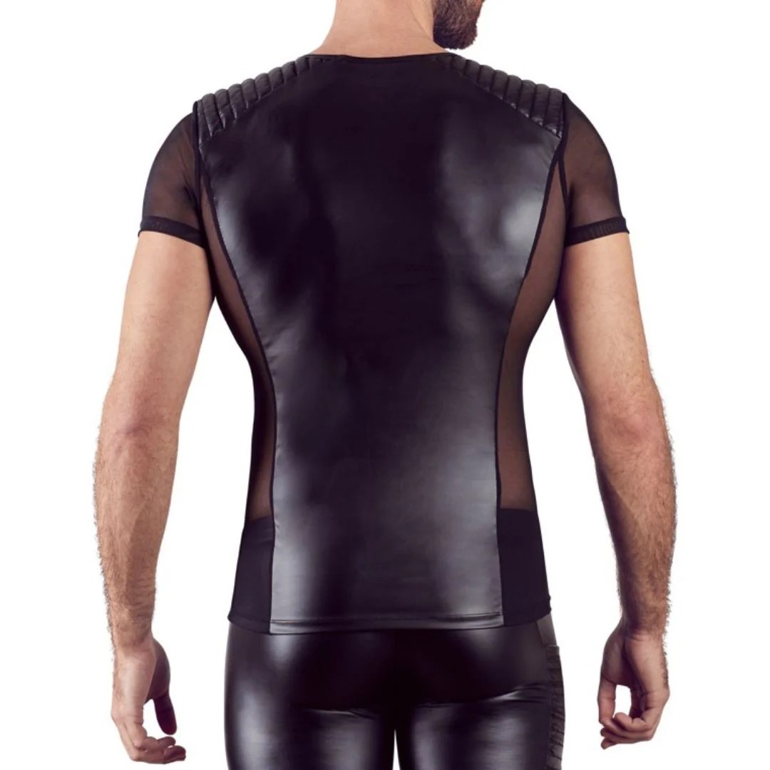 T-Shirt im Mattlook mit gesteppten Schultern
