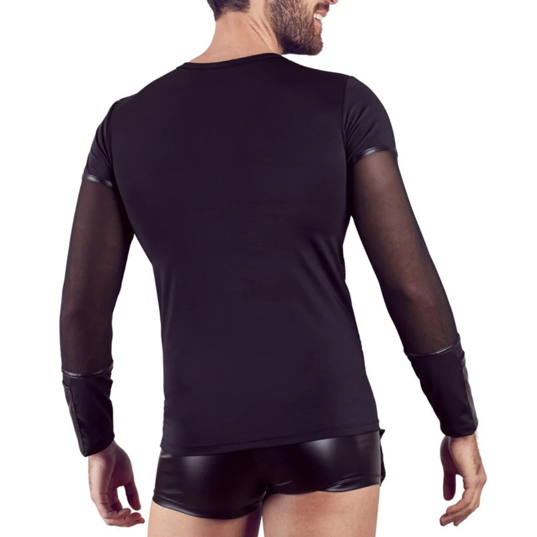 Langarm-Shirt im Mattlook mit abknöpfbarem Brustharness