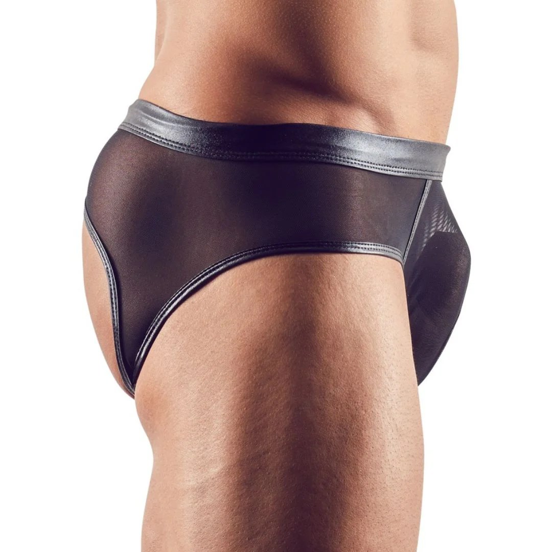 Pofreier Slip im Wetlook mit Powernet
