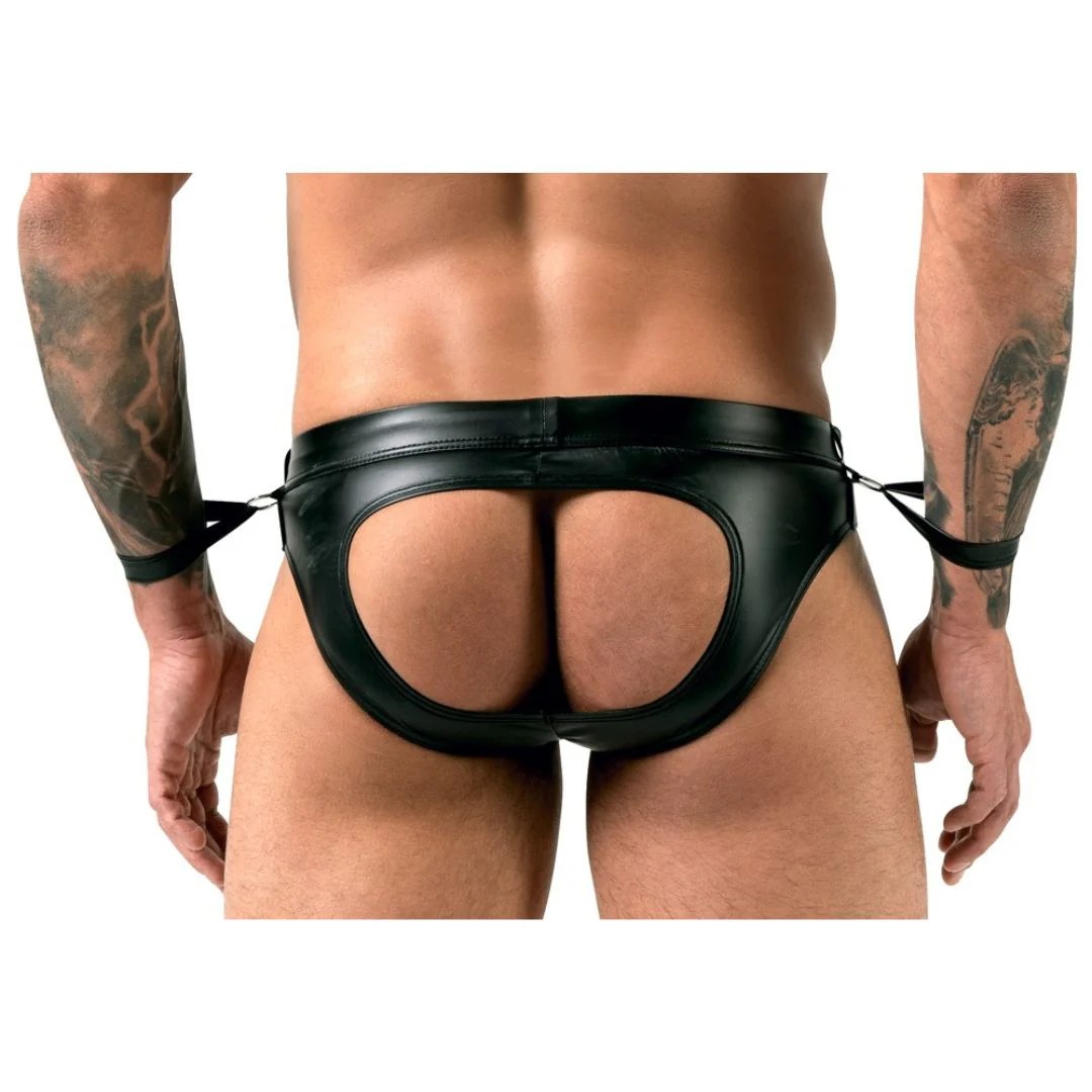 Pofreier Jock-Slip im Mattlook mit Handfesselriemen