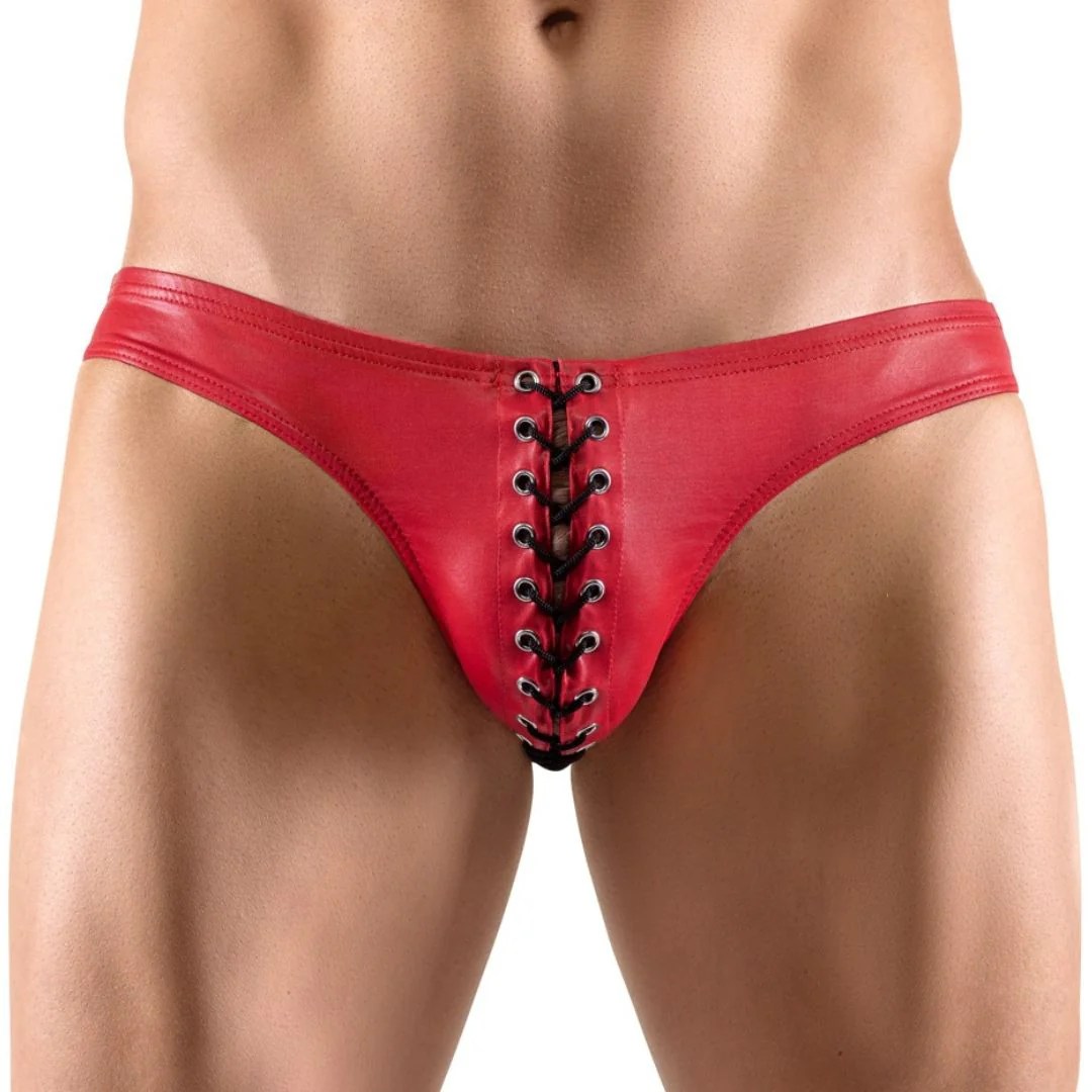 Slip im Glanzlook mit Frontschnürung