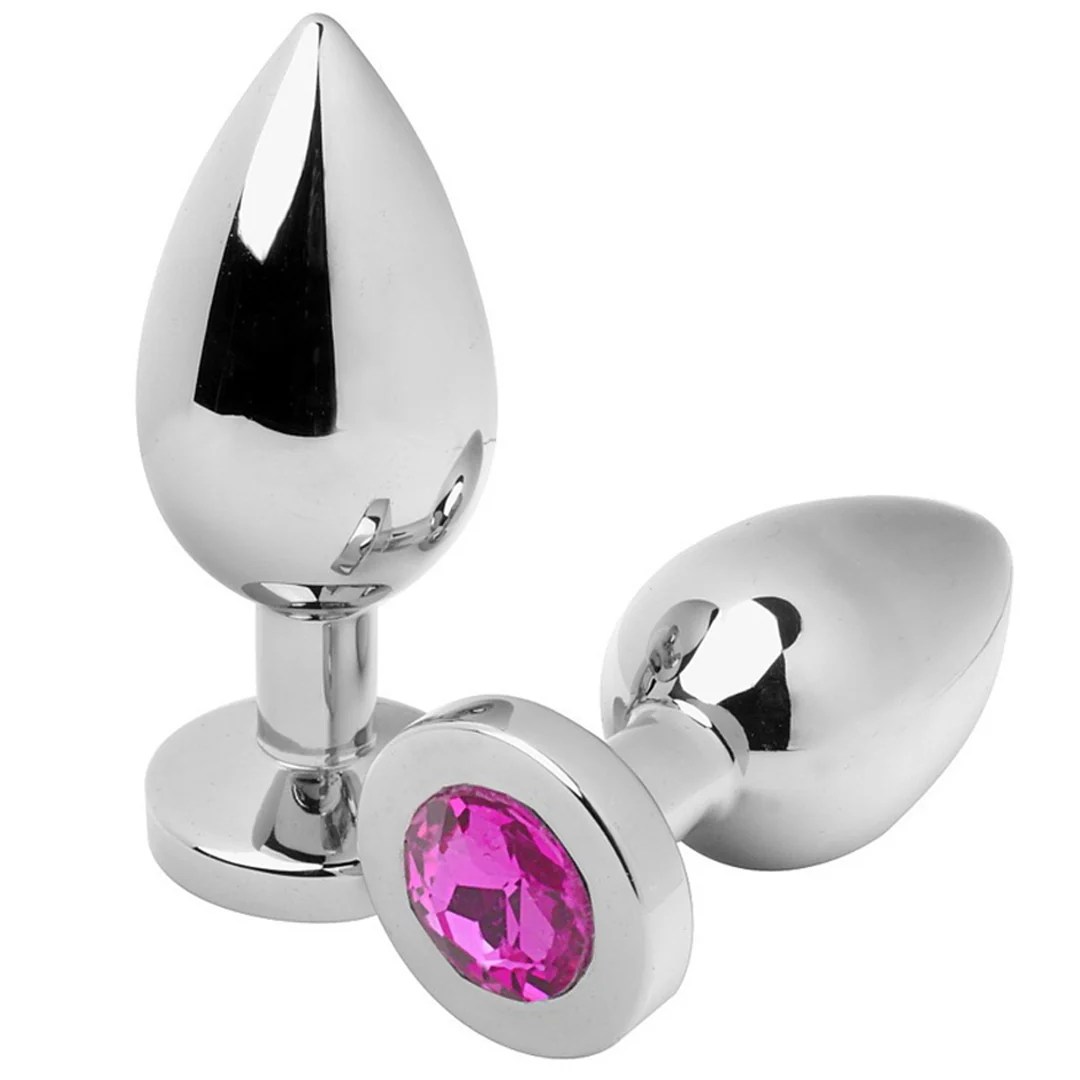Metall-Analplug mit Diamant-Stopper