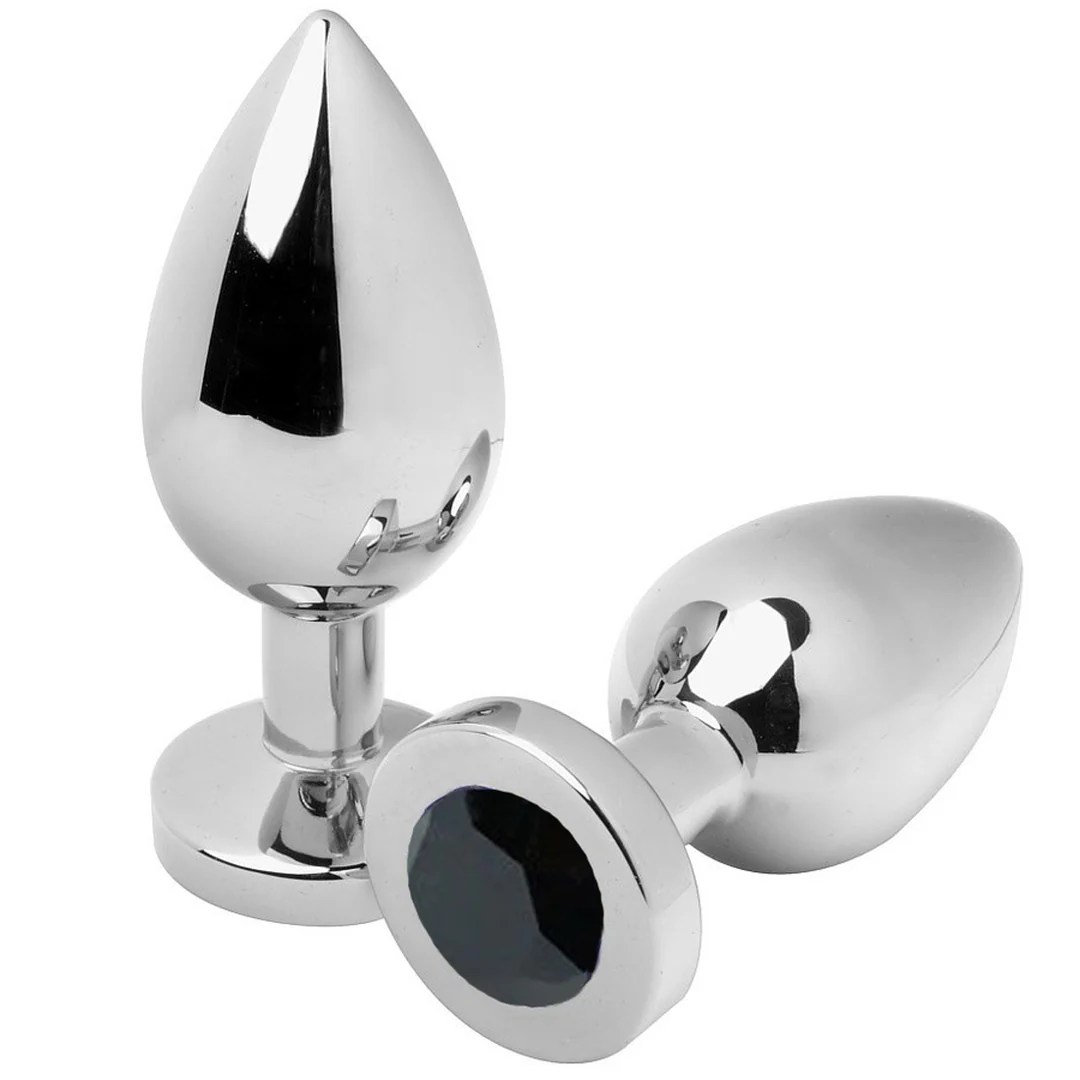 Metall-Analplug mit Diamant-Stopper