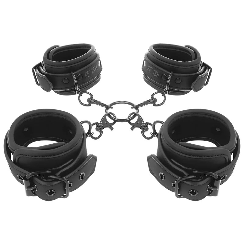 Fessel-Set "Ankle and Wrist Cuffs & Hogtie Set", 5-teilig