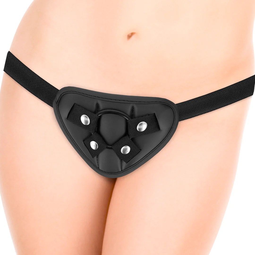 Strap-on Harness mit 3 Silikon-Ringen