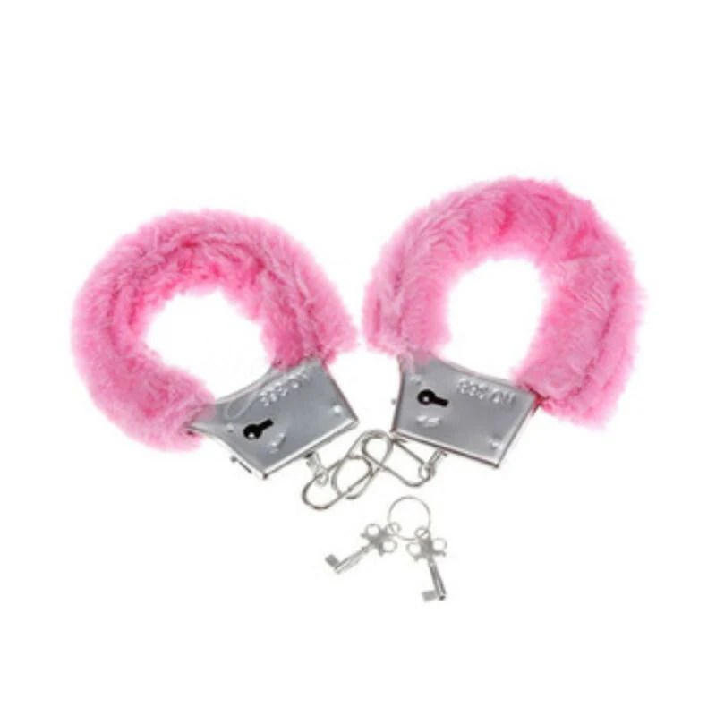 Metall-Handschellen mit rosa Plüsch