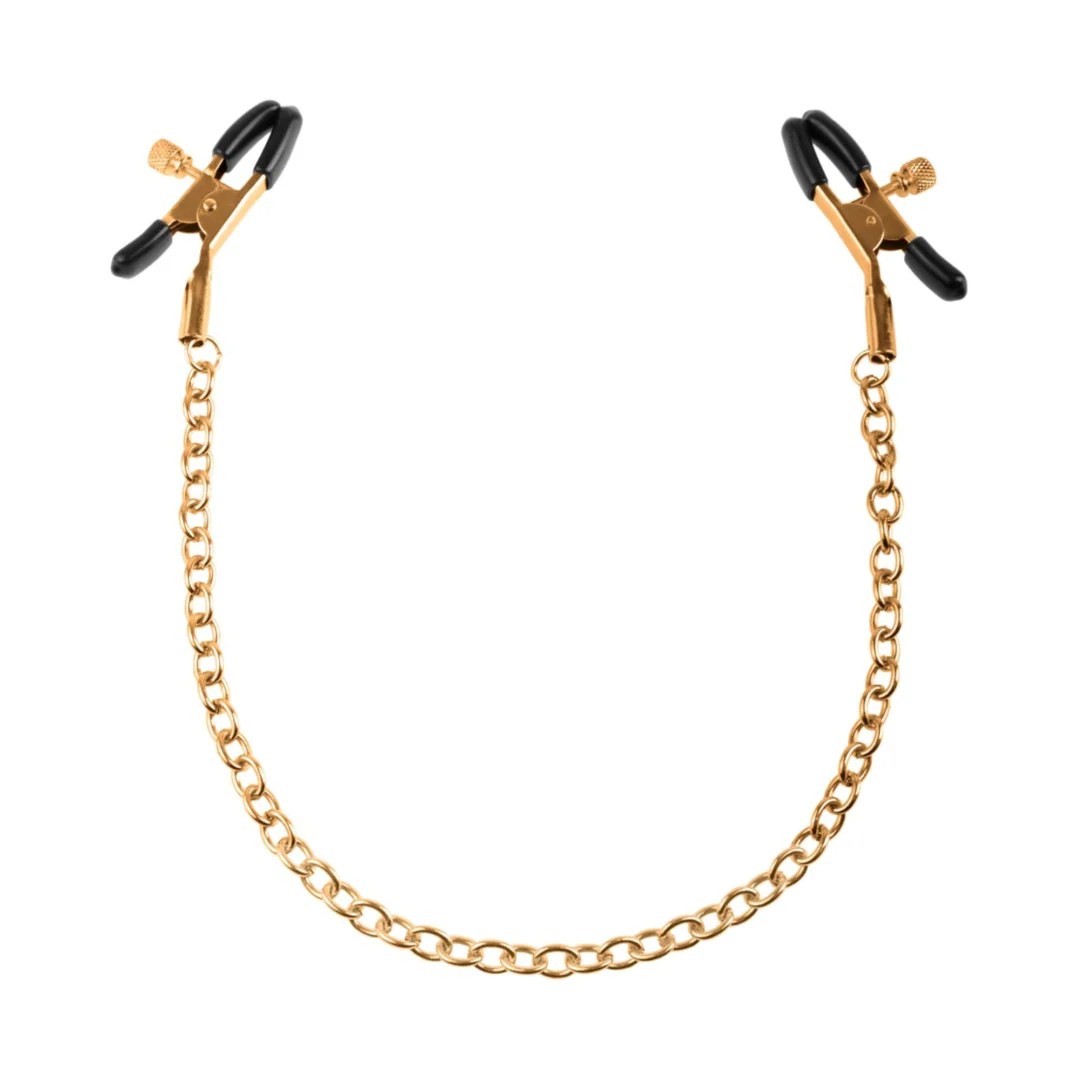 Nippelklammern in Gold-Optik mit Kette