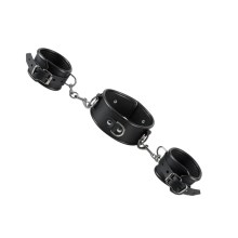 Halsfessel mit Handfesseln aus Leder Halsfessel mit Handfesseln aus Leder